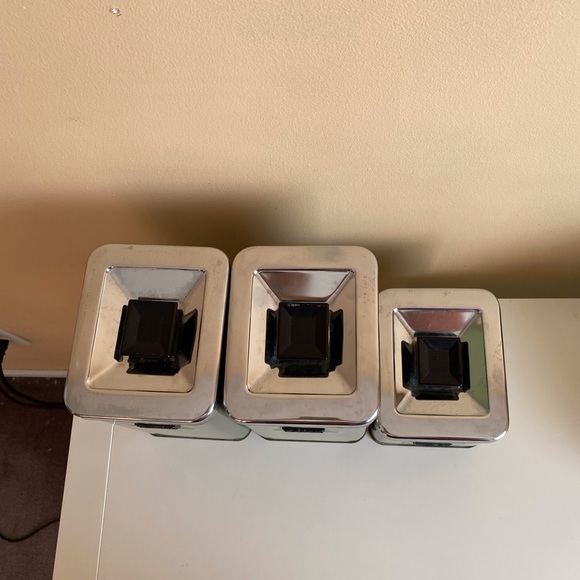 70s MSM Eatons Canaada Metal Canister Set 3 Peice Advacado Green Flour Sugar Tea - Picture 6 of 11